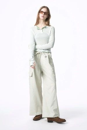 ご予約商品(3月中旬発送)【Nora Lily】「elle」Cargo Check Wide Pants/