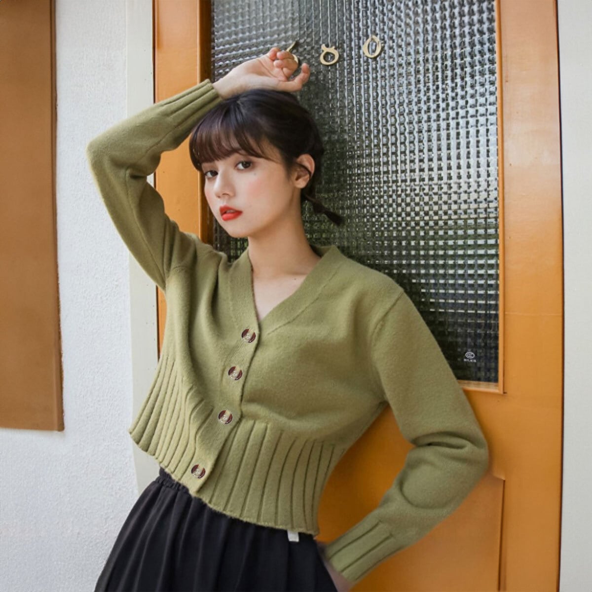 ショート丈 ニット カーディガン 長袖 レディース 春秋 韓国 アウター トップス きれいめ 大人 カジュアル おしゃれ Vネック 薄手 羽織り 大人可愛い 大人女子