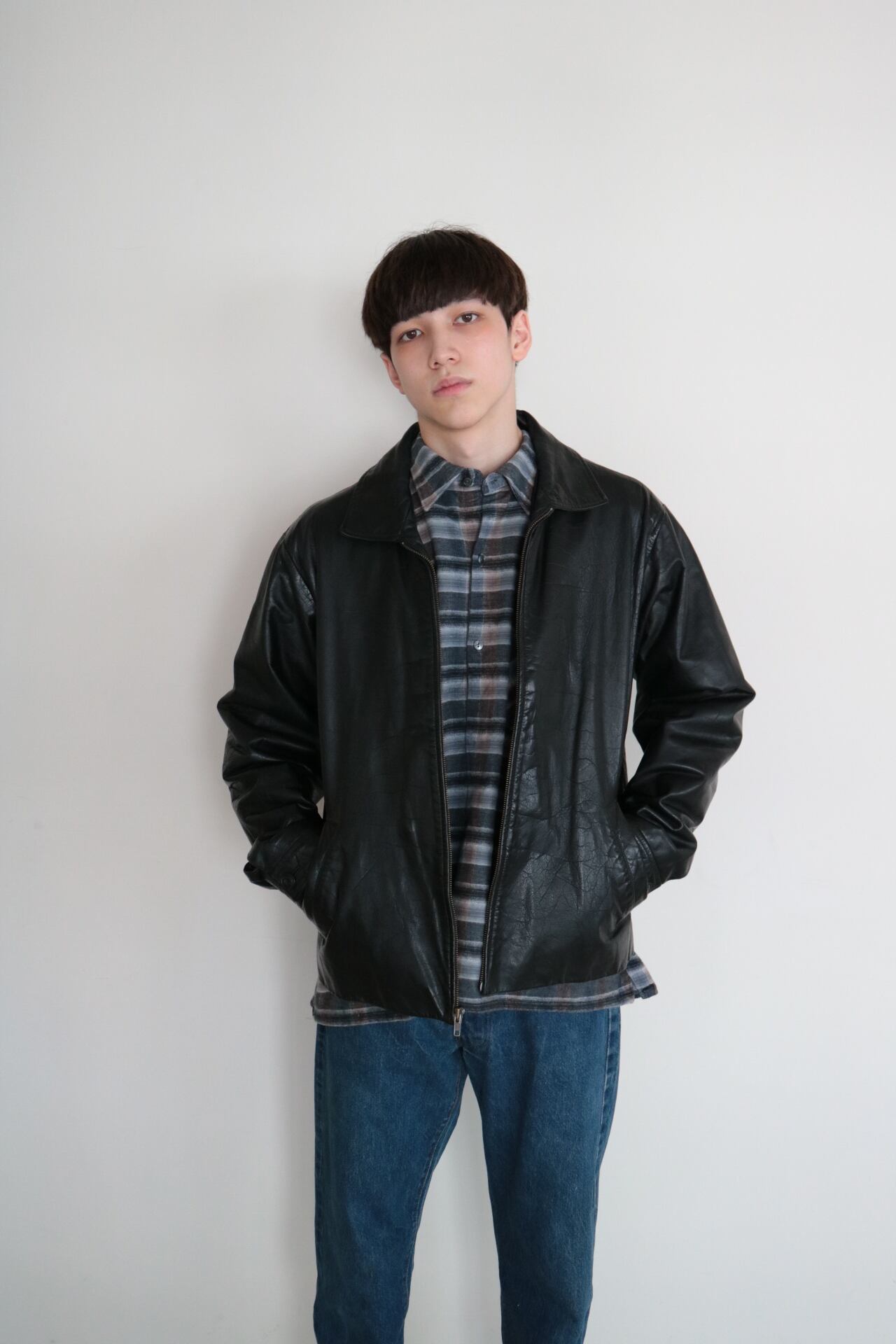 90s old gap leather jacket ovyovy - レザージャケット