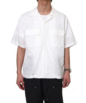 UNUSED / US2547 SHORTSLEEVE EMBROIDERY SHIRT(WHITE)