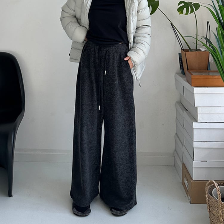 裏起毛ワイドリラックスパンツ ◆2col R30414