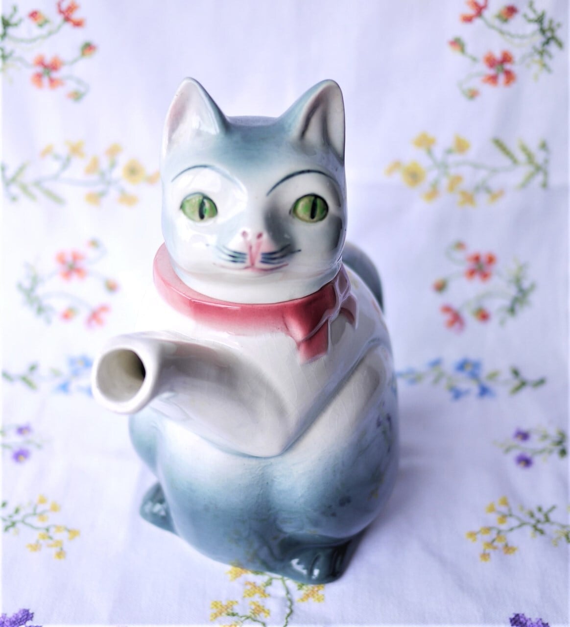 灰白ネコ 陶器ティーポット Cortendorf ドイツ | こりすのパン屋Base店