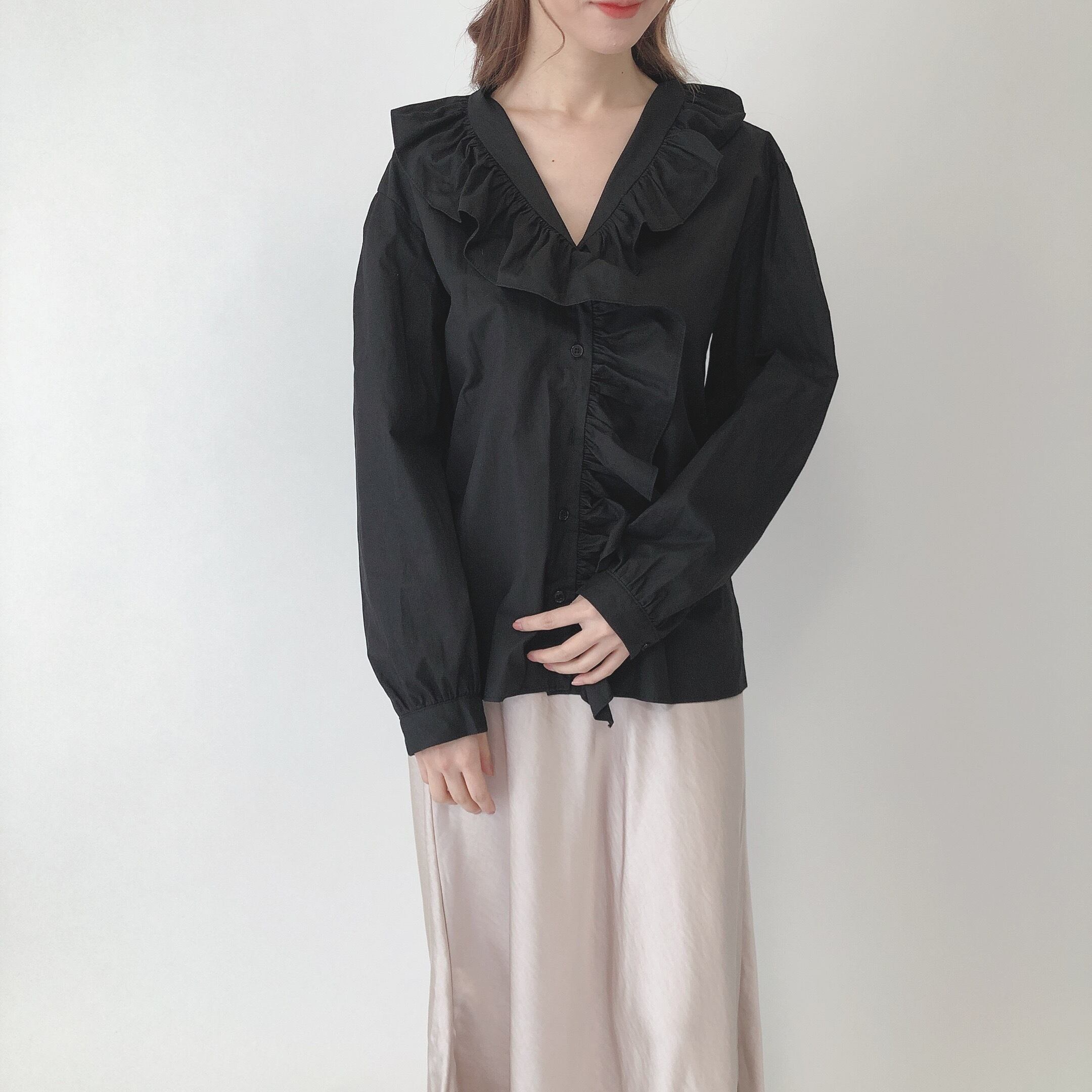 Sailor frill blouse / black(9月下旬発送予定)