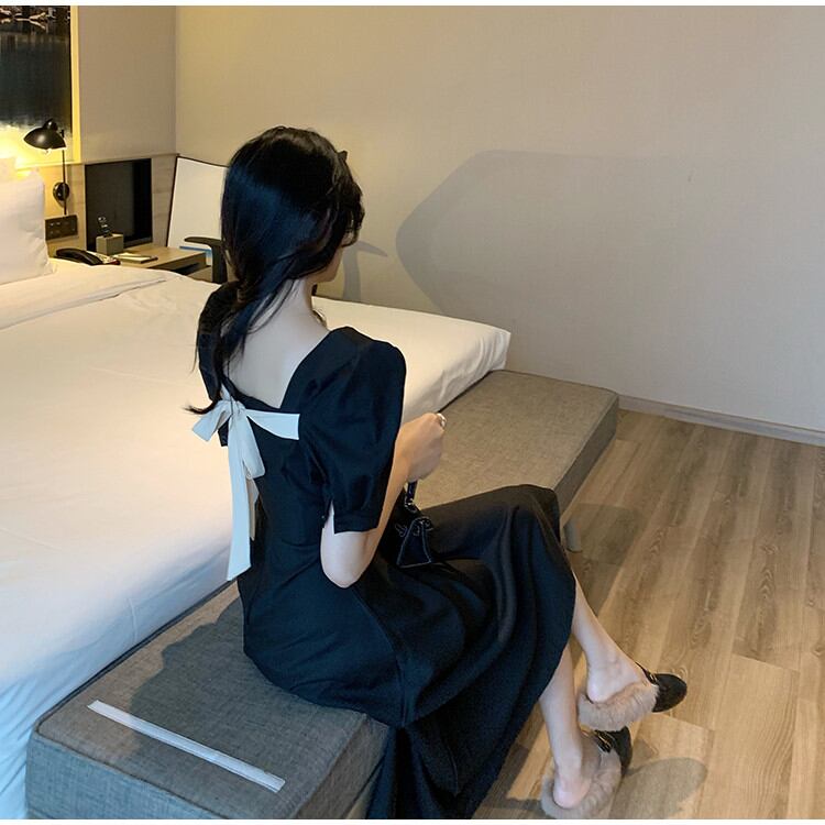 品質は本当に素晴らしいです 宴会場 ワンピース ピュアカラー ロマンティック 気質