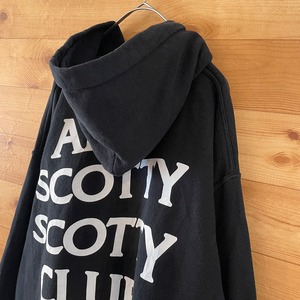 【GILDAN】ワンポイント バックプリント anti scotty scotty club プルオーバー パーカー USA古着