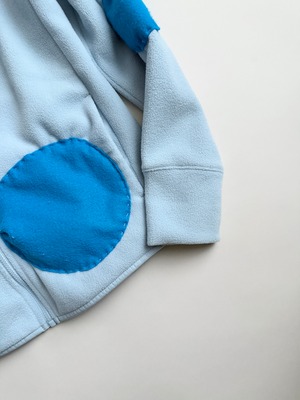Blue polka dot fleece jacket