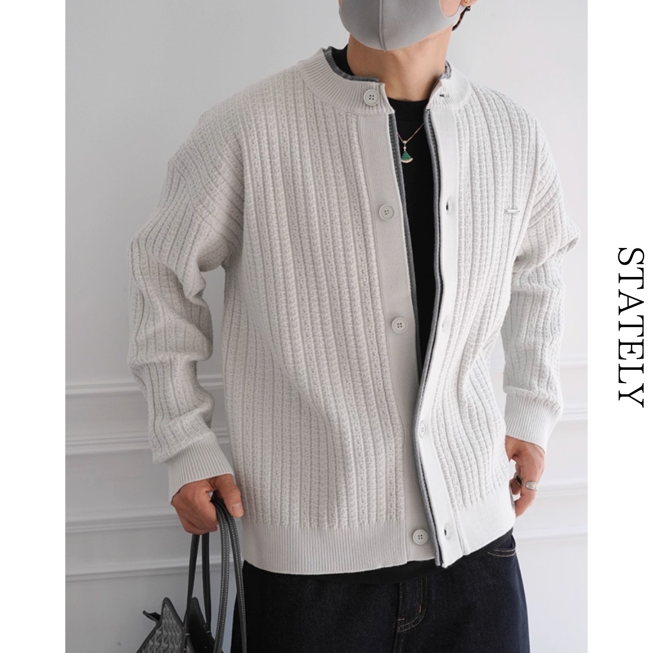 Layered Knit カーディガン/2color_T143・画像4