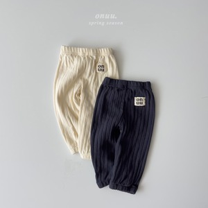 【ONU】やわらかニットリブパンツ navy 70~120cm 240211on