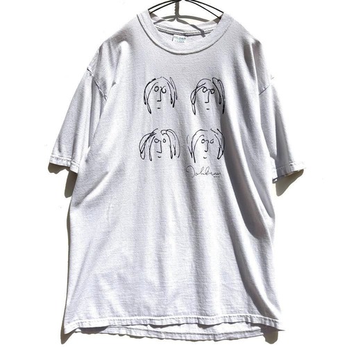 [John Lennon] Vintage John Lennon Sign Art Print T-Shirt [2000s-] Vintage John Lennon T-Shirt