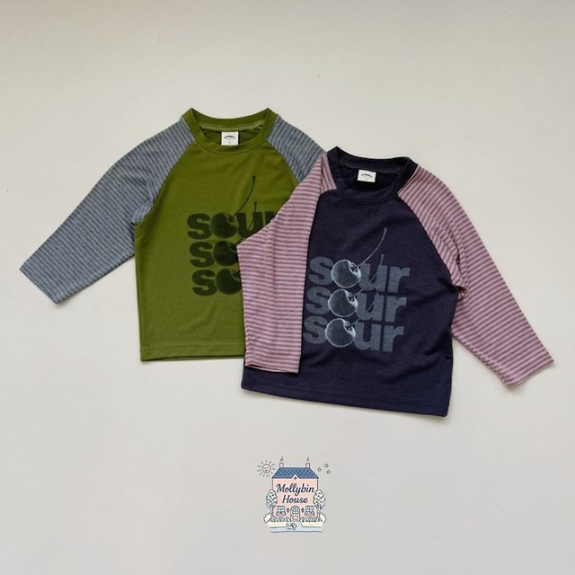 【取寄】mollybin｜vintage raglan tee｜ヴィンテージラグランTシャツ｜XS-JS｜kids&jr｜26 autumn