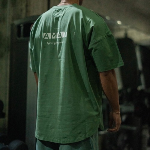 "WIDER" Stretch Tee  ( Olive Green )