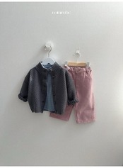 〖取寄〗韓国子供服 / 26winter / minirobe / ワッフルハイネックカーディガン / キッズ *S~XL*