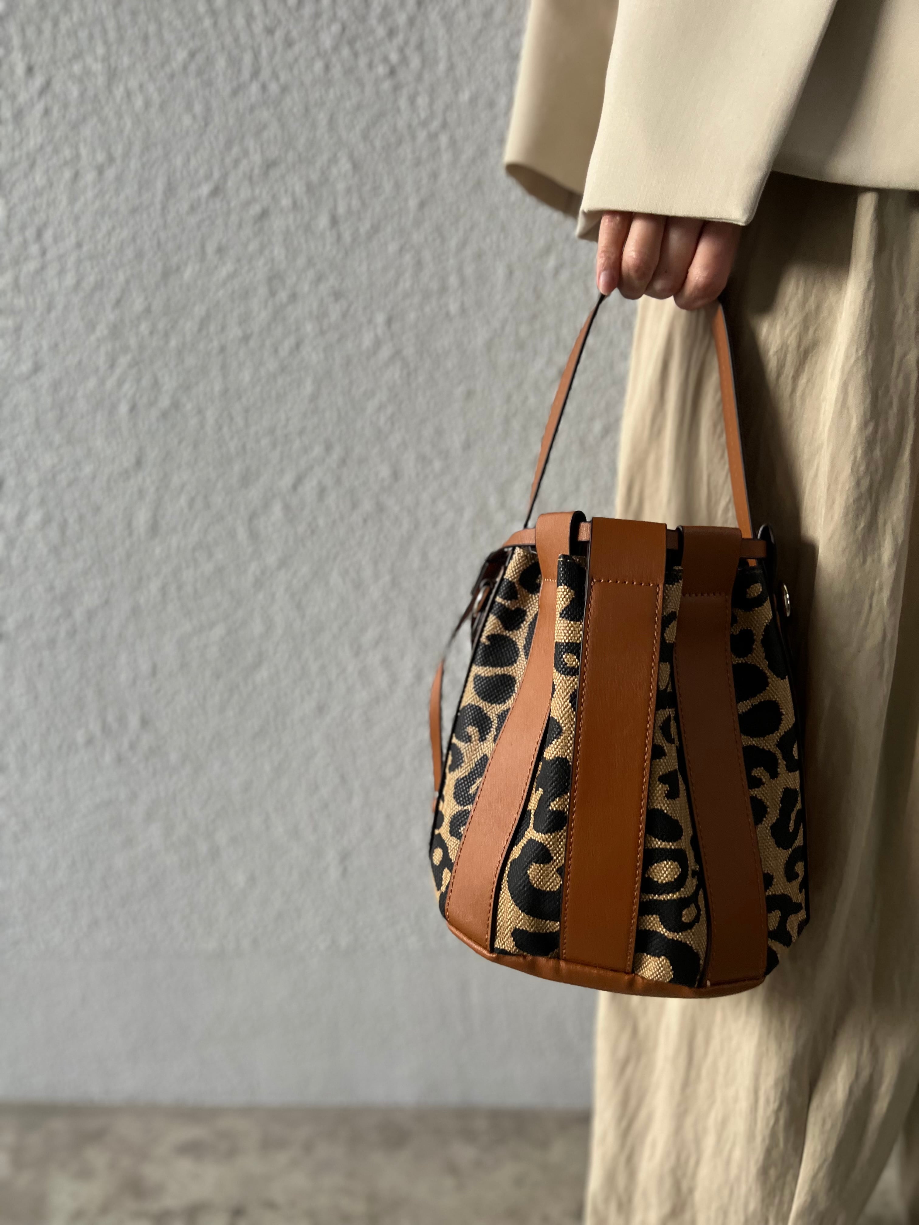 【SELECT】ヒョウ柄 ハンド・ショルダー 2WAYバッグ