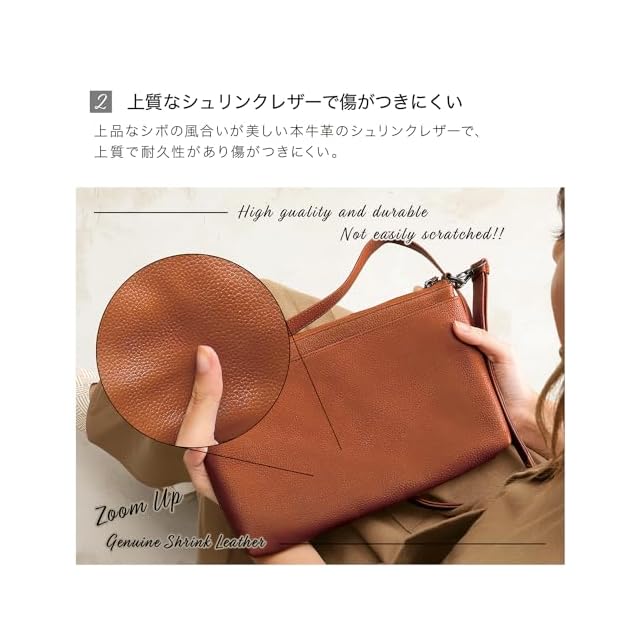 BLUE SINCERE] サコッシュ ショルダーバッグ メンズ 本革 薄型 軽量
