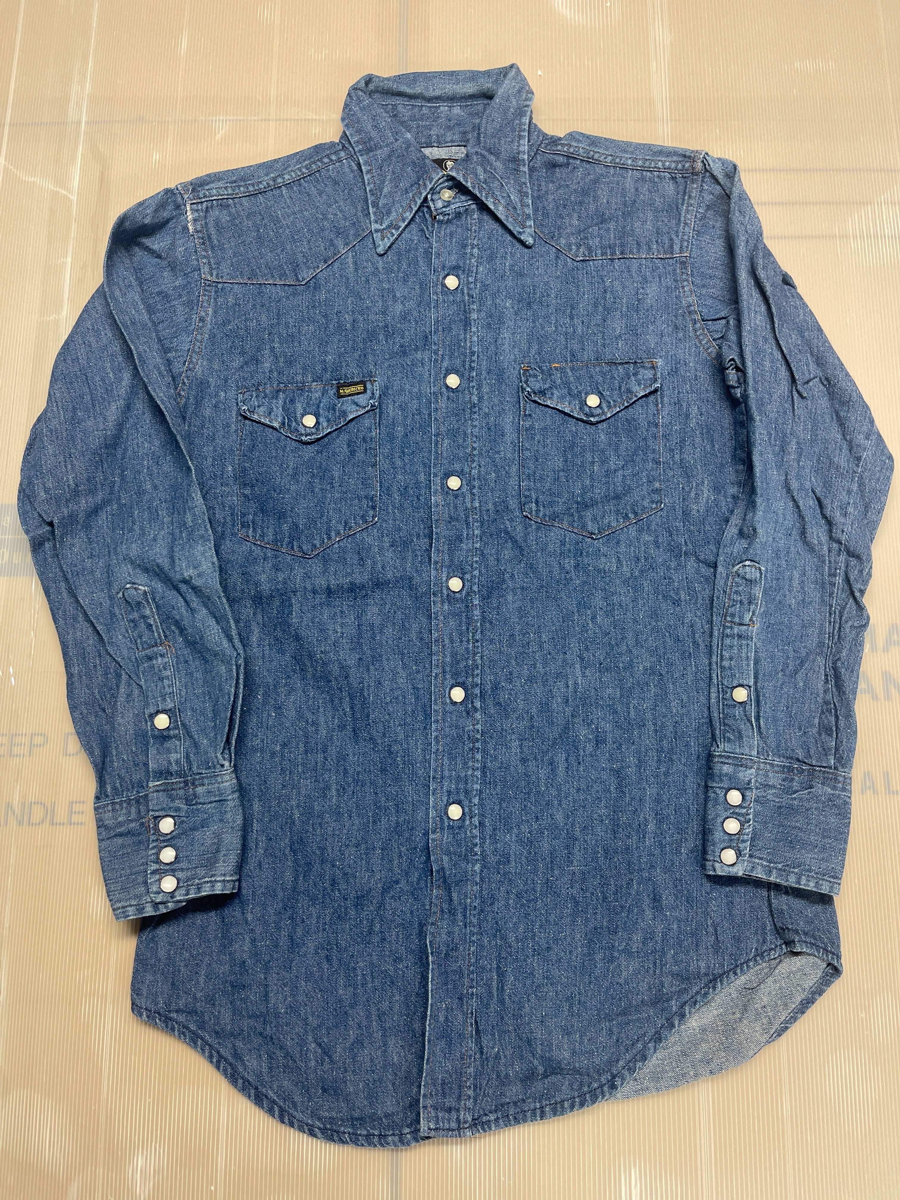 2562 70s M MAVERICK BLUE BELL DENIM WESTERN SHIRTS ヴィンテージ