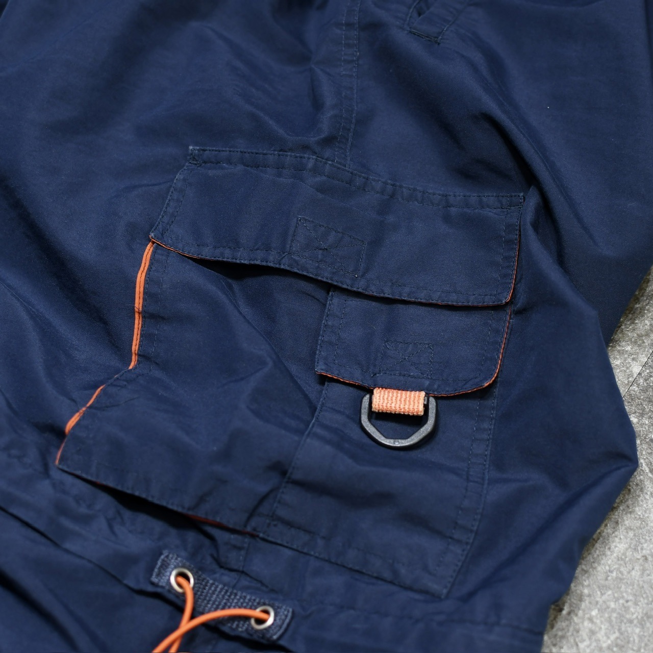 gimmick navy wide detachable nylon pants
