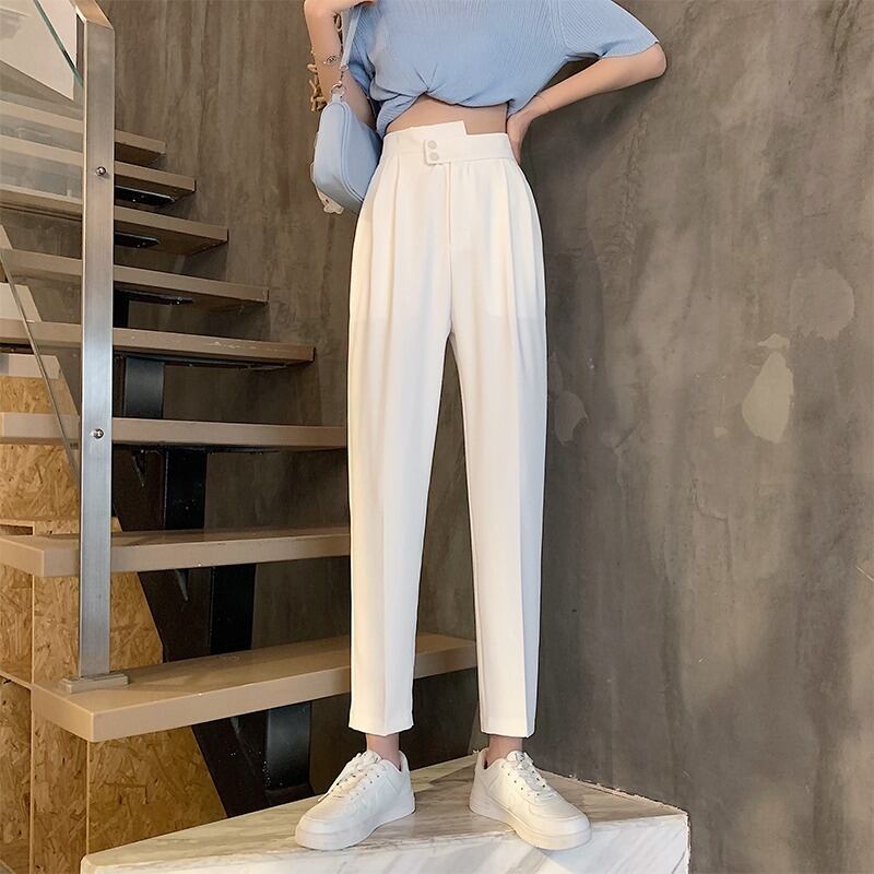 パンツ ルーズ薄手サマーハイウェストウェスト 夏物 1号婦人48221375205