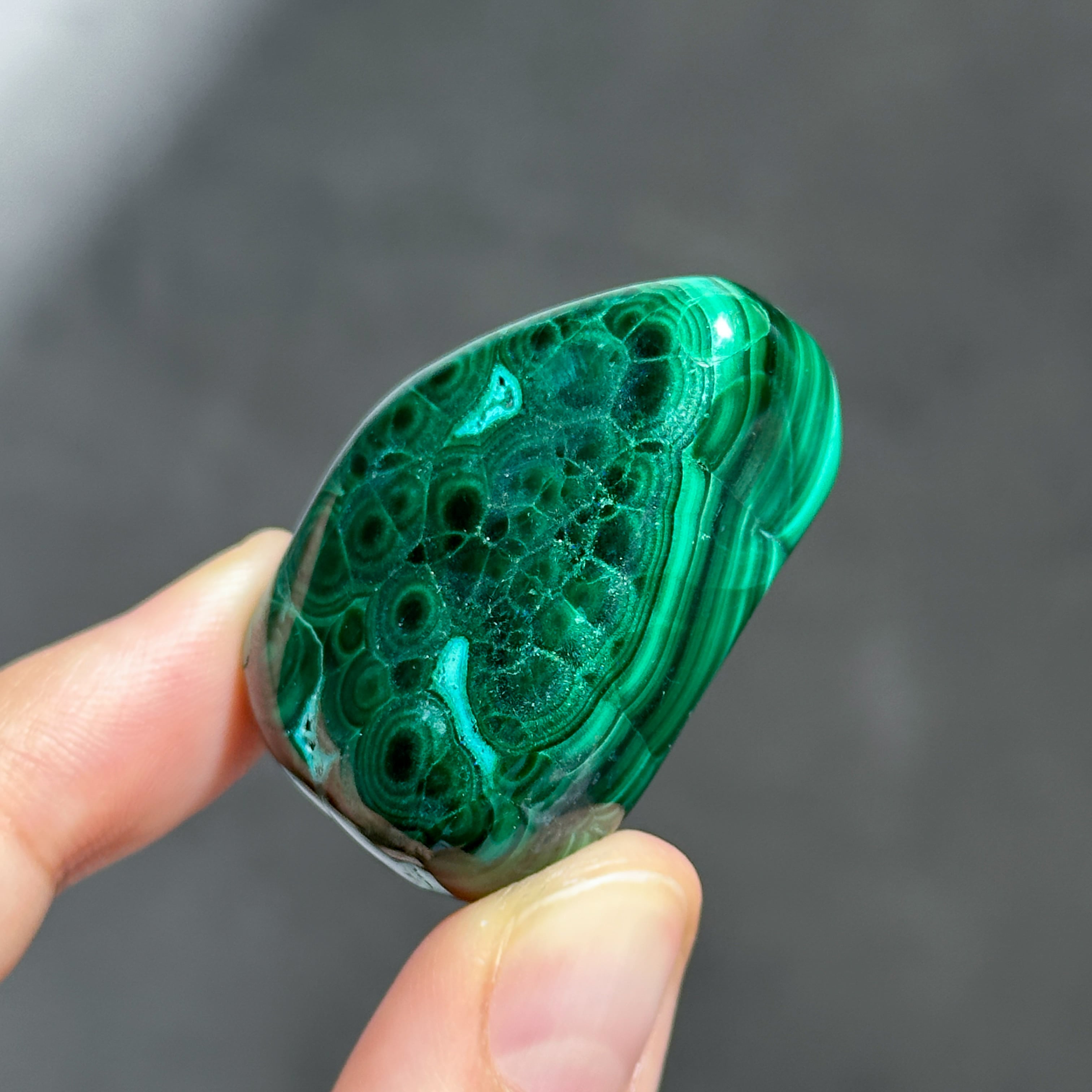マラカイト with クリソコラ（マラコラ） タンブル06◇ Malachite with