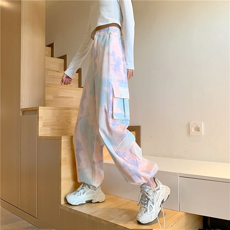 カジュアルパンツ スプリングスタイルハイウェストウェストルーズオーバーオール 春物 萌量不足96594081276