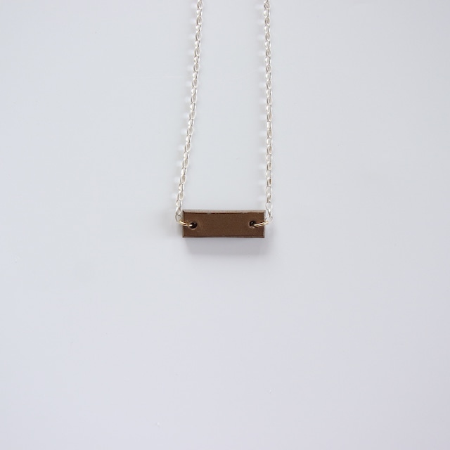 leather tag necklase [gray]