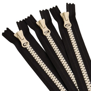 【在庫処分】Y.K.K 8ビスロンファスナー 40cm ブラック×ホワイト 3本入 8VSC40-CO1