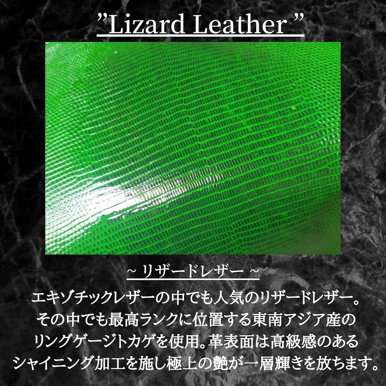 リザード 長財布 シャイニング加工 大容量 カード15枚 トカゲ メンズ