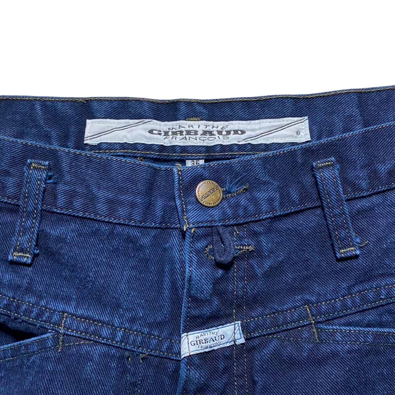 MARITHE FRANCOIS GIRBAUD garment dye denim work pants