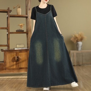 DENIM A-LINE MAXI CAMI DRESS 1color M-11853