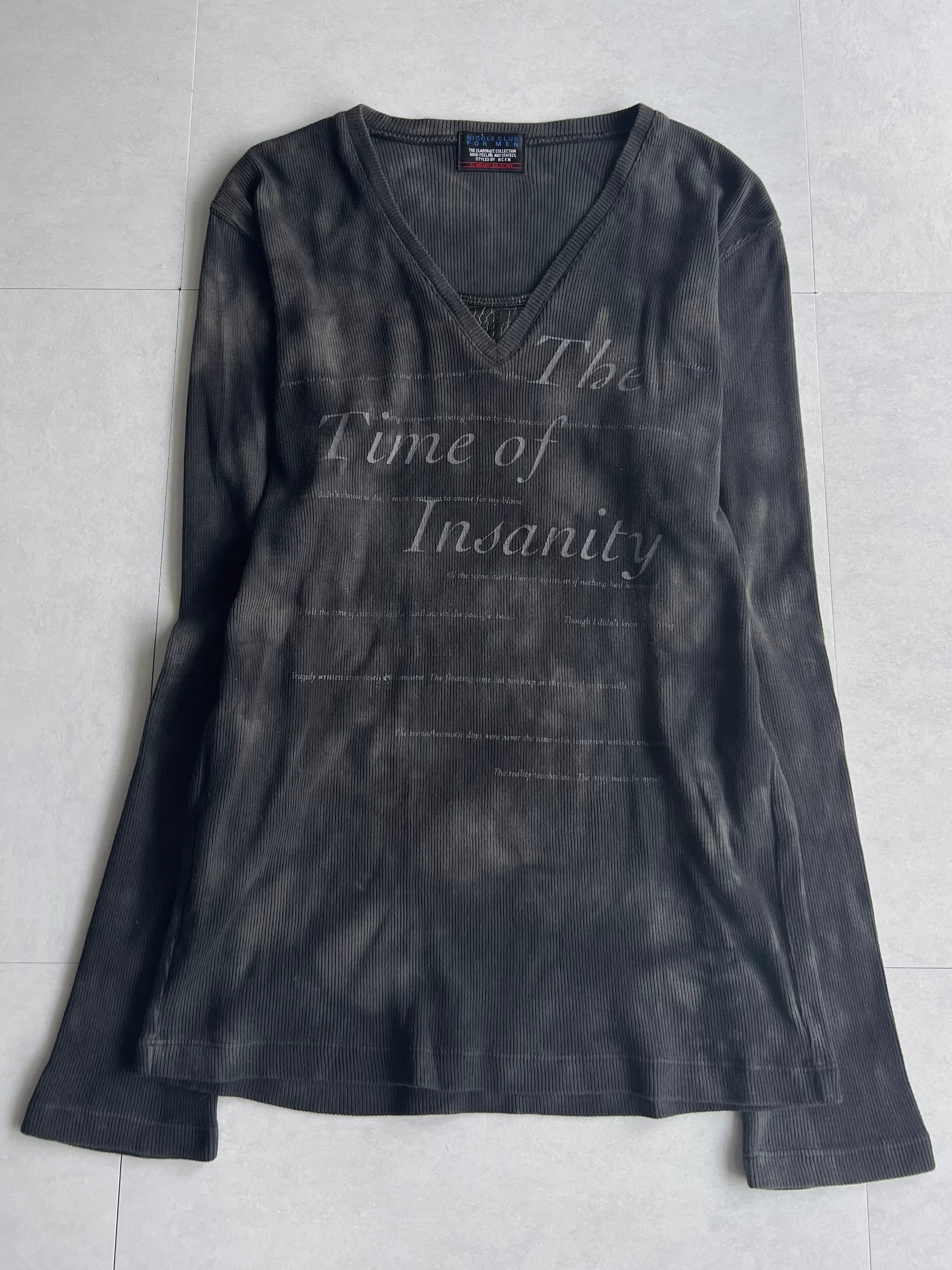 "NICOLE CLUB FOR MEN" Tie-dye Lettered L/S Tee