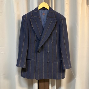 MASSIMO PIOMBO WOOL STRIPE DOUBLE JACKET《46》