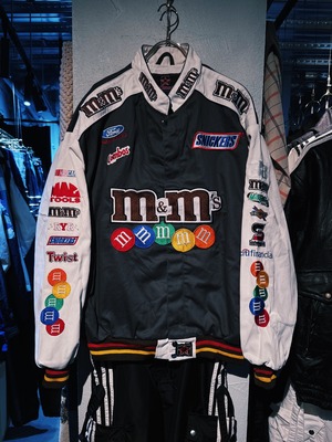 【D4C】vintage "JH Design" m&m's etc. company sponsor patchwork design racing jacket