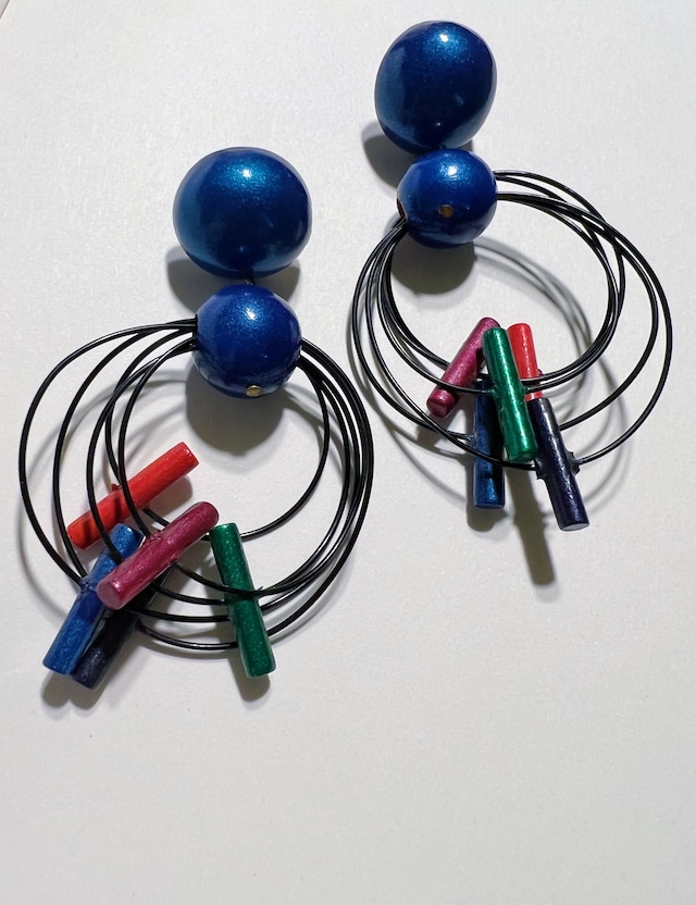 Vintage multicolor geometric pierced earrings ( ヴィンテージ マルチカラー  ジオメトリック   ピアス )