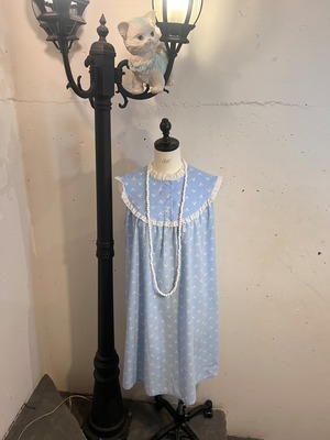 80's Lanz of Salzburg flower dot blue dress