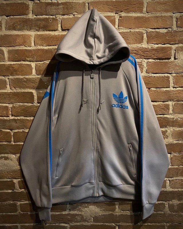 【Caka act3】"OLD adidas" Loose Zip Up Hoodie Track Jacket