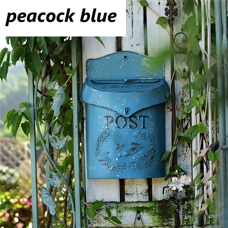 郵便受け アンティーク風 ブルー カントリー