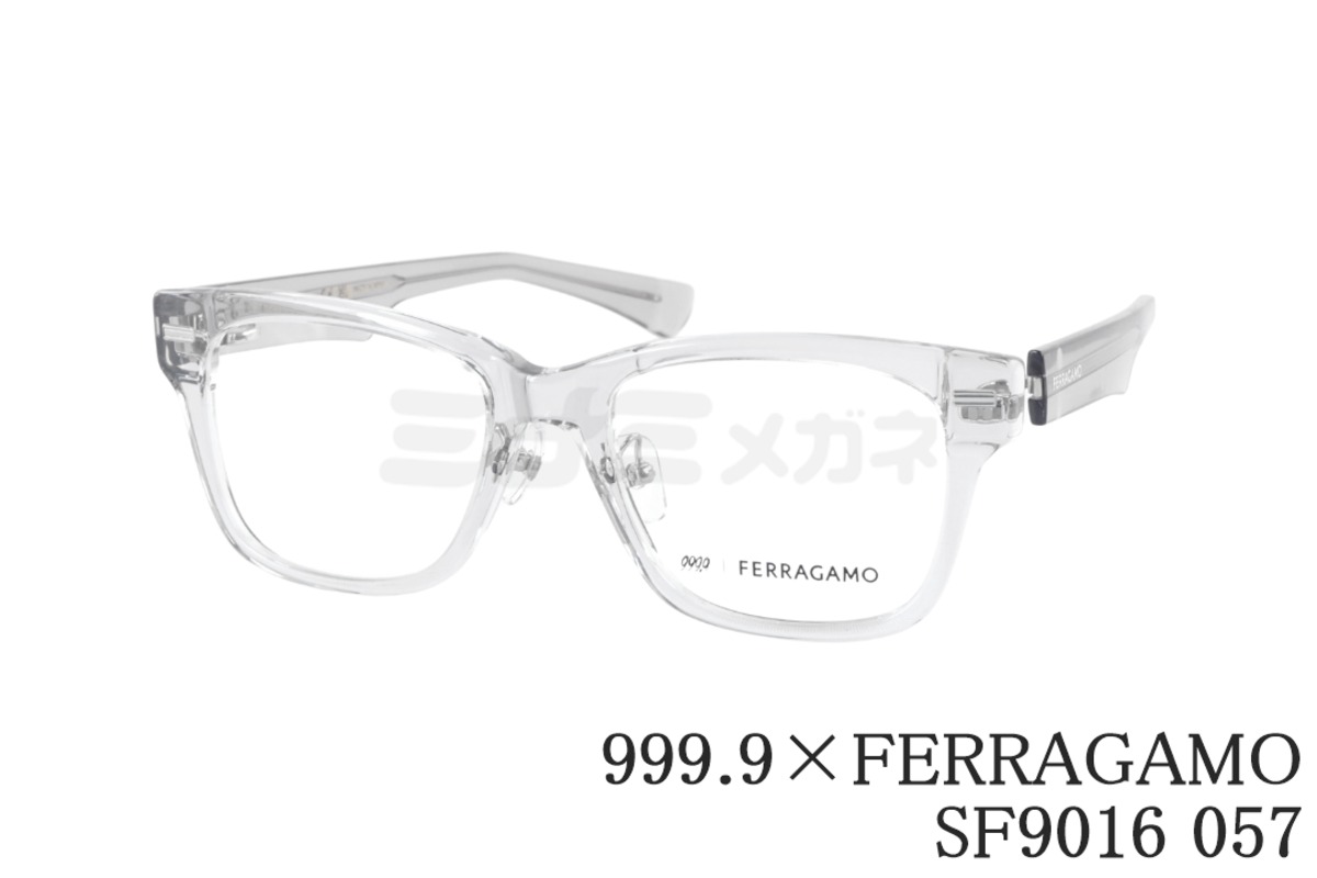 999.9×Ferragamo クリア メガネ SF9016 057 コラボモデル アジアン