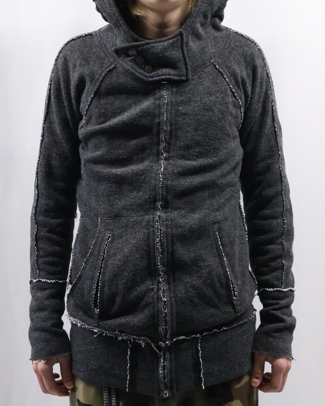 inside out neck detail hoodie