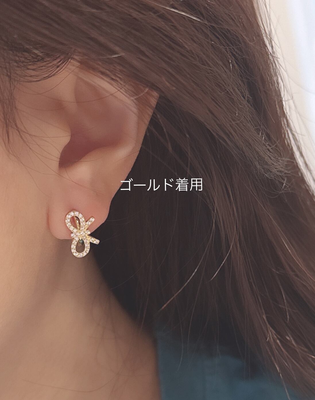 ジルコニアリボンフープピアス [279] | SASSY ANGEL