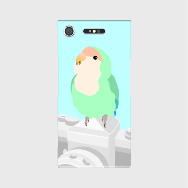 Xperia XZ1 インコのおとちゃん×ことりちゃん コザクラインコ ケース