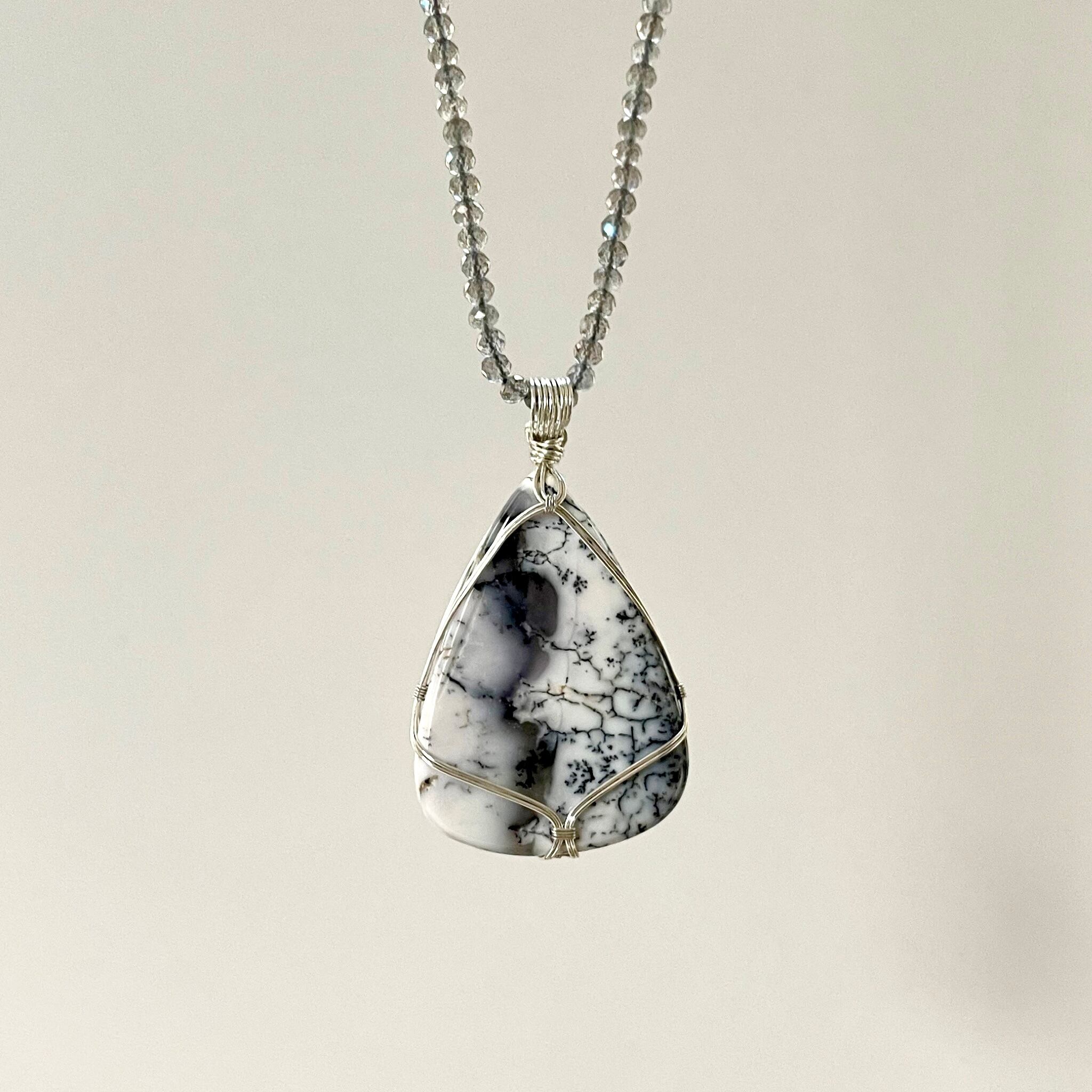 デンドリティック アゲート 女神巻きペンダントトップ Dendritic agate