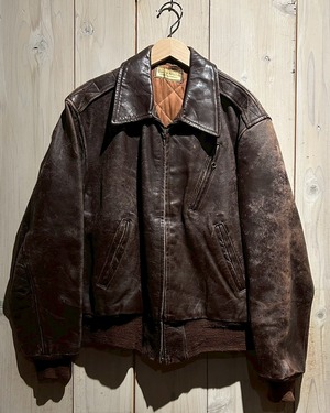 【a.k.a.C.a.k.a vintage】40's~50's Special Good Aging Vintage Brown Horse Hide Leather Jacket
