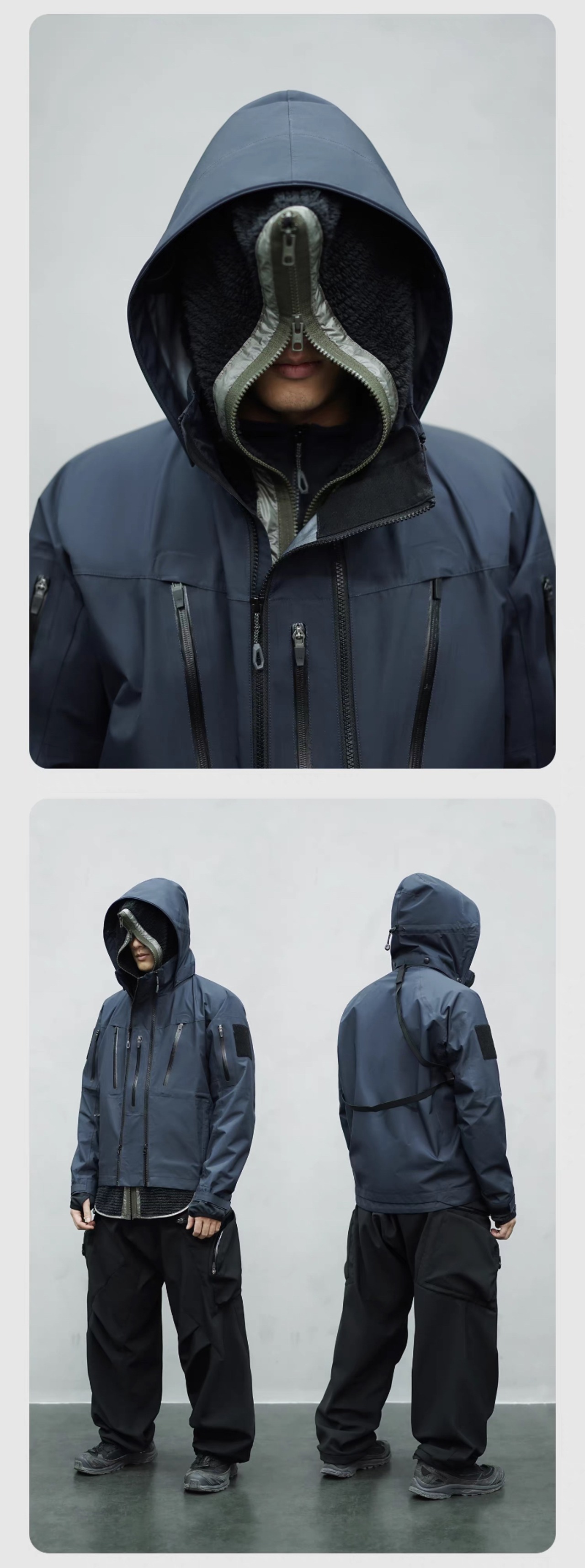 NOSUCISM_26SS_ 「合」デタッチャブルフロント マルチシェイプラミネートジャケット