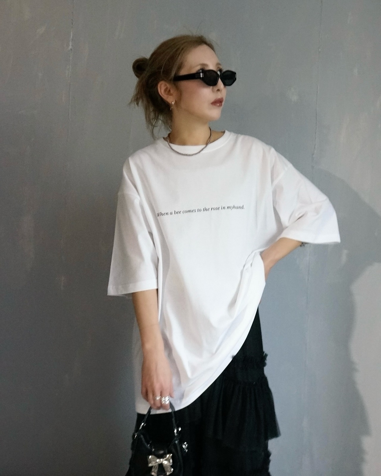 Super Heavy weight【ROSE】tee／White