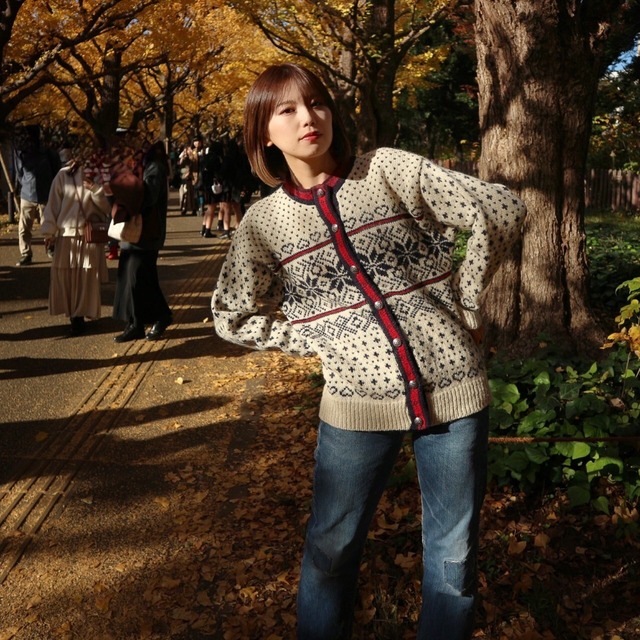 【 WOMEN'S】L.L.Bean  vintage Knit cardigan made in u.s.a