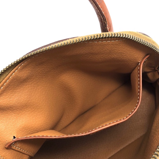 CELINE セリーヌ マカダム ショルダーバッグ ブラウン レザー ブガッディ ハンドバッグ 2WAY vintage ヴィンテージ オールド xiawyy