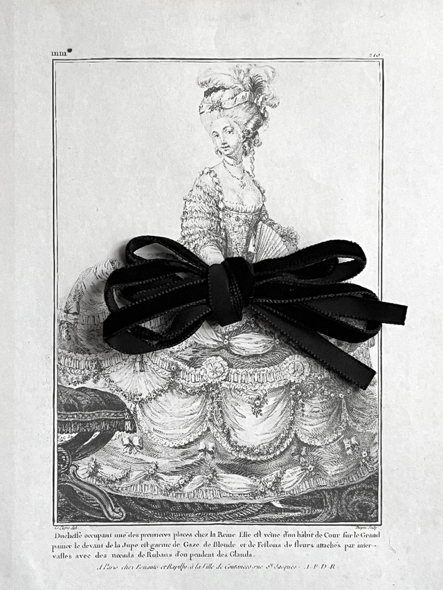 フランス製 ベルベットリボン (7mm )　7.ブラック　／手芸素材・ハンドメイド・ヘアアクセにも