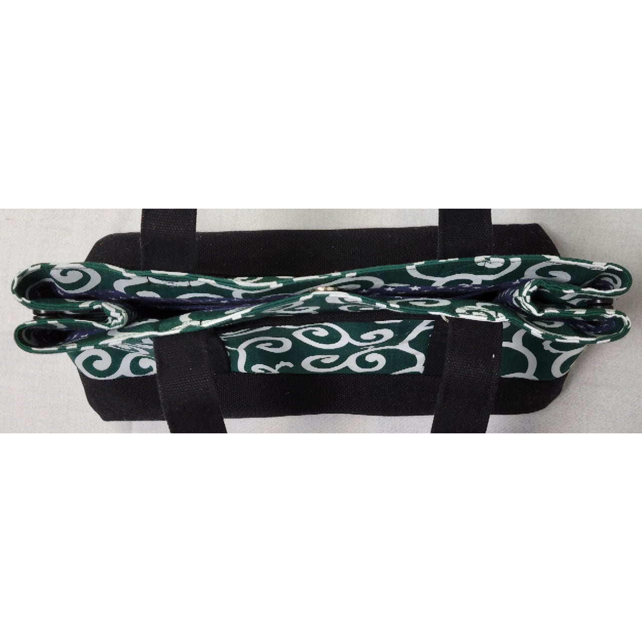 和柄 唐草模様 しっかりしたトートバッグ ハンドバッグ 約7.9L