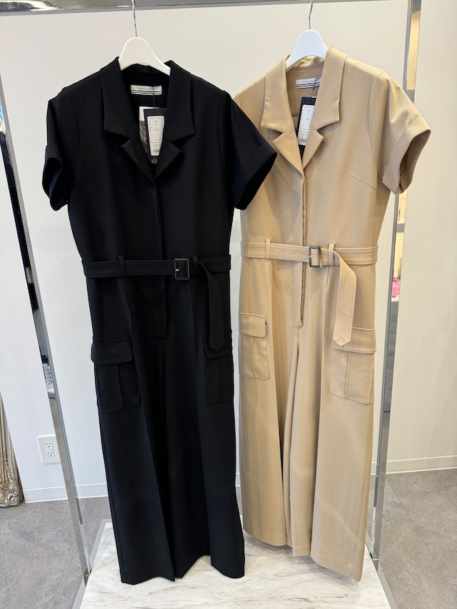 BORDERS at BALCONY OPEN COLLAR JUMPSUIT オープンカラージャンプスーツ