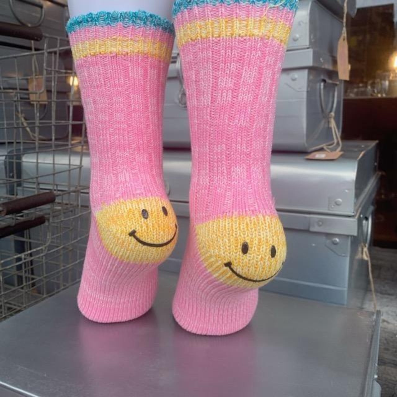 TOPANGA SOCKS　Lady's　スマイルソックス　ピンク
