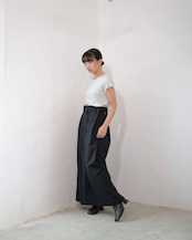 i’m here - UN(I)FORM Pleats Skirt :Navy|制服ウール混/4面プリーツ/ウォッシャブル
